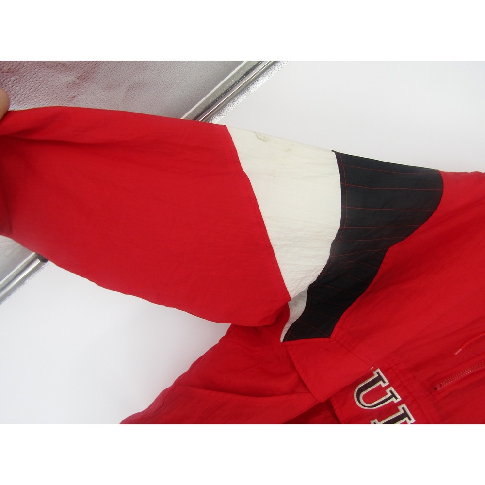 Starter Chicago Bulls Jacket Large Red Vintage 90s NBA Anorak Gorpcore Hip Hop - Picture 7 of 16